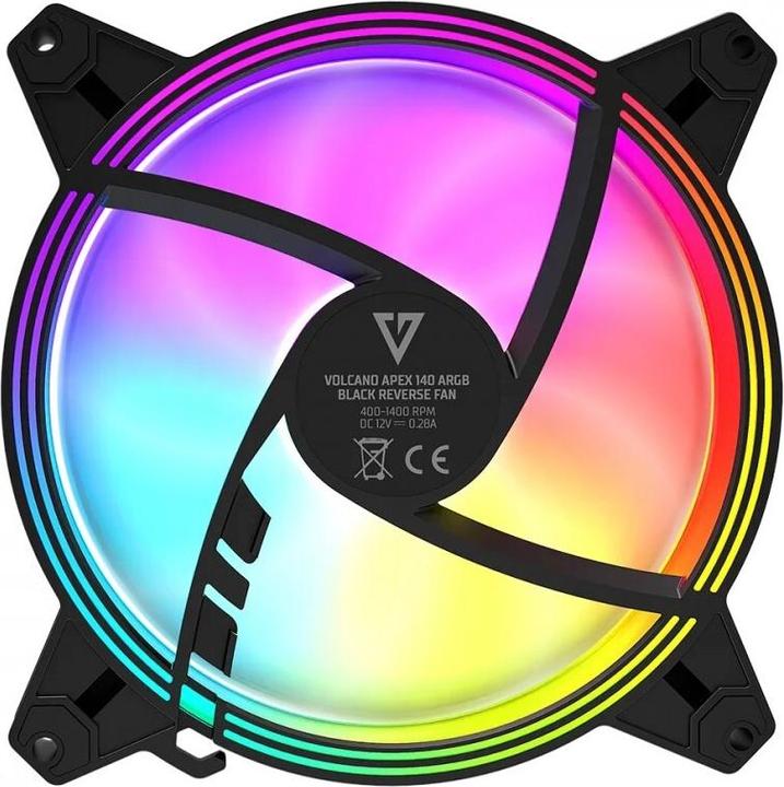Actual product image Modecom Volcano Apex 140 Argb Schwarz Reverse Fan (140 mm, 1 x)