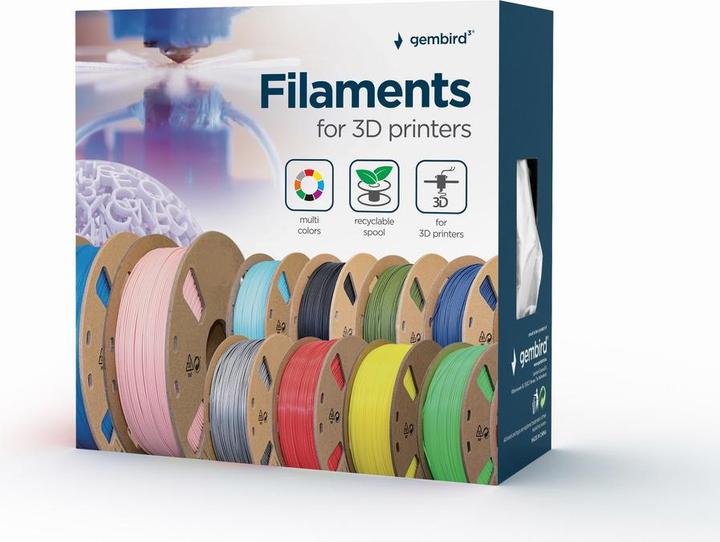 Immagine prodotto Gembird Filamento di plastica PETG da 1,75 mm nero per stampante 3D (PETG, 1.75 mm, 1000 g, Nero)