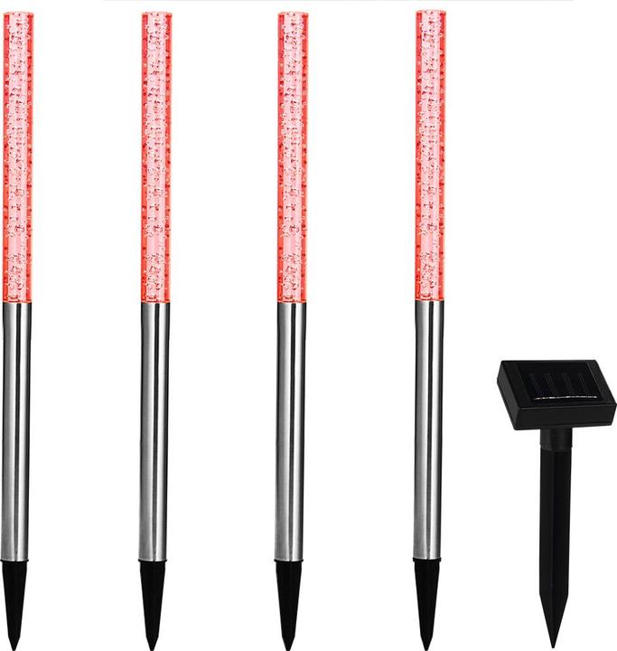 Deuba 4x LED Solar Steckleuchte bunt (IP44)