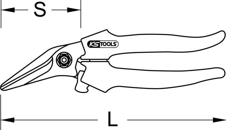 Produktbild KS Tools Universalschere, abgewinkelt, 185mm (18.50 cm)