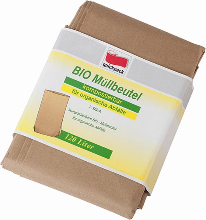 Produktbild Quickpack Bio-Müllsäcke braun 120 l, 2 Stück 64 x 18 x 80 cm (2 x, 120 l)