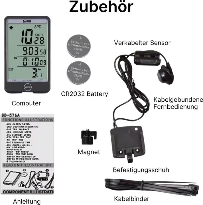 Produktbild Hermex Sunding Fahrradcomputer Velocomputer Bikecomputer Fahrradtacho