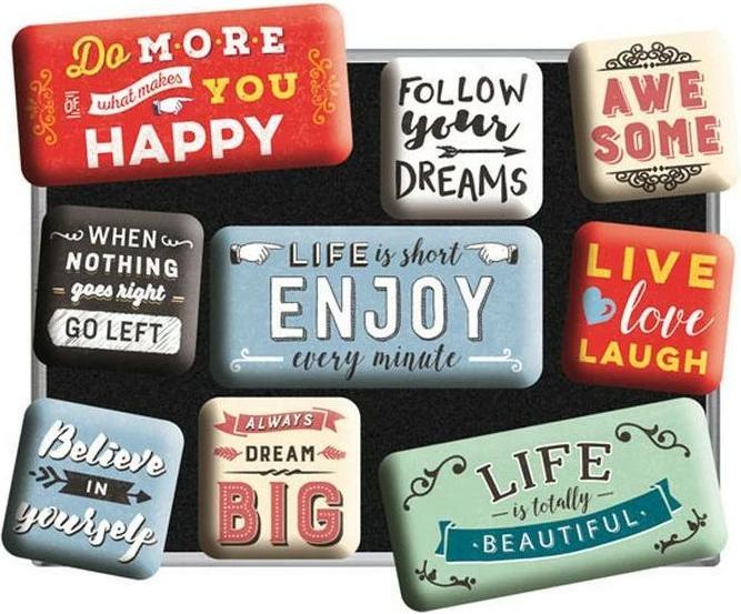 Image du produit Nostalgic-Art Merchandising Set d'aimants Enjoy Life 9 pièces, multicolore (9 x)