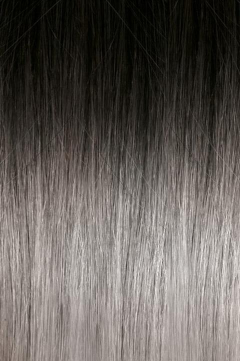 Actual product image Seiseta Classic Keratin Fusion Smooth Ombré 1B Black-Silver 50/55 cm (1B Black-silver, 55 cm)