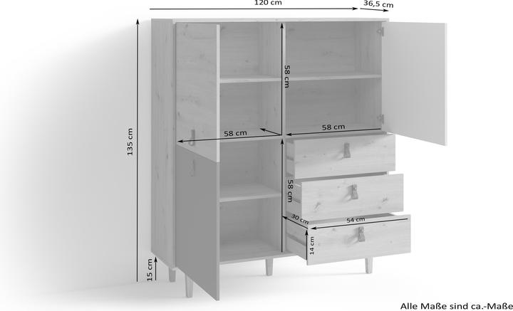 Actual product image Homexperts Bristol (120 x 37 x 135 cm)