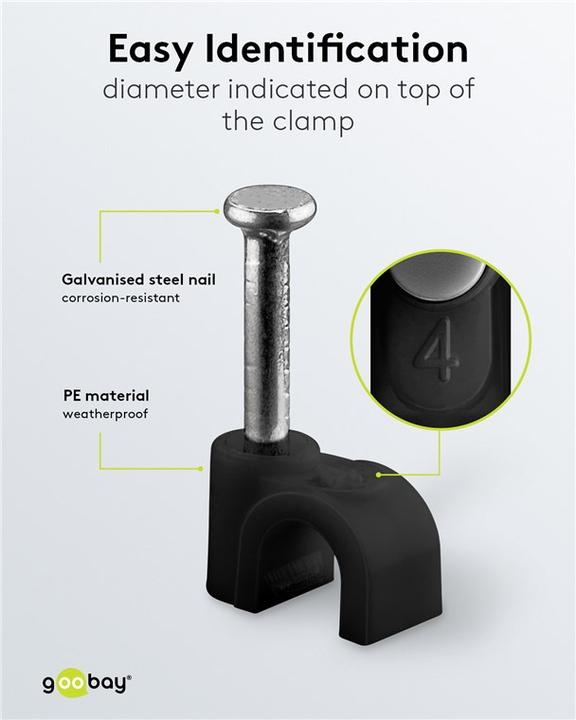 Produktbild Goobay Kabelschelle 4 mm, schwarz