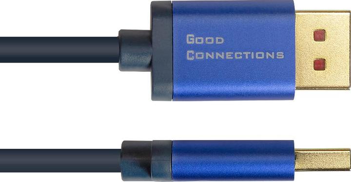 Image du produit Good Connections Câble DisplayPort 1.4 SmartFLEX, 8K UHD-2 / 4K UHD, boîtier aluminium, CU, bleu foncé, 0.5m, Bon Con (0.50 m, DisplayPort)