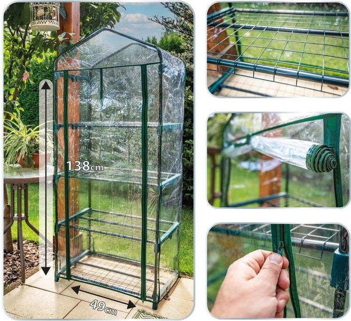 GCS Neo Szklarnia 69 x 49 x 160 cm, folia PVC, metalowa konstrukcja (1 Functions)