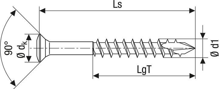 Actual product image Spax Facade screw R 89018 Liko T-STAR 4 x 45/30 -T A 2 small head (100 Screws per piece)