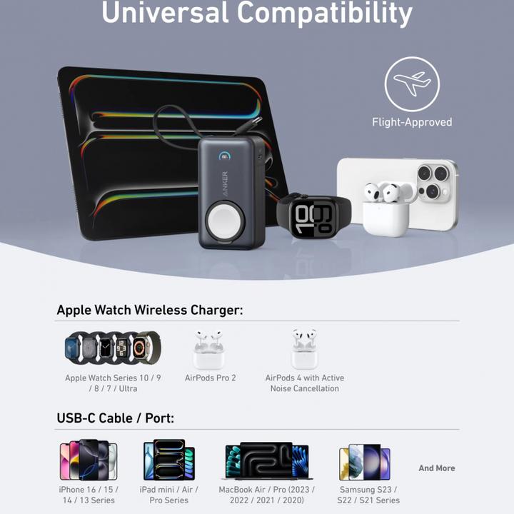 Produktbild Anker MagGo PowerBank 10K 35W for Apple Watch black (10000 mAh, 35 W)