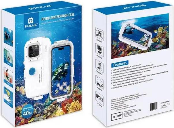 Image du produit PhoneLook Coque Protection étanche PULUZ pour plongée et snorkeling à 40M grade IPX8 universelle (large) (Apple iPhone 12 Pro Max)