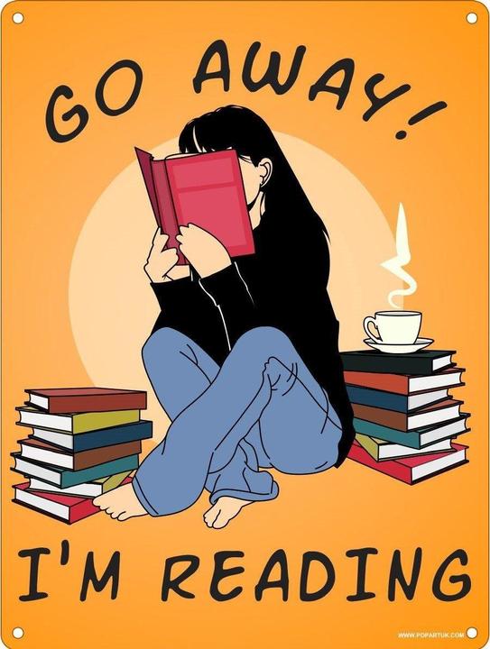 Actual product image Grindstore Mini metal sign Go Away I'm Reading (15 x 20 cm)