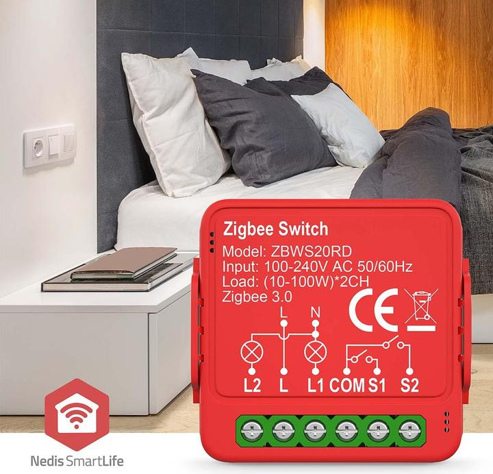 Actual product image Nedis SmartLife Power Switch | Zigbee 3.0 | 2x100 W | Terminal connection | App available for: Androi