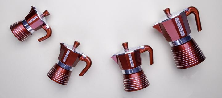 Actual product image Pedrini ppl spa Infinity aluminium coffee maker, espresso moka passion colour (ro (3 T.)