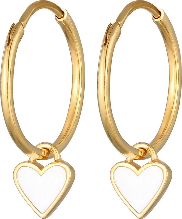 Immagine prodotto Elli Orecchini Creoles Hanger Cuori Smalto Argento 925 (Nessuna pietra preziosa, Smalto, Argento 925)