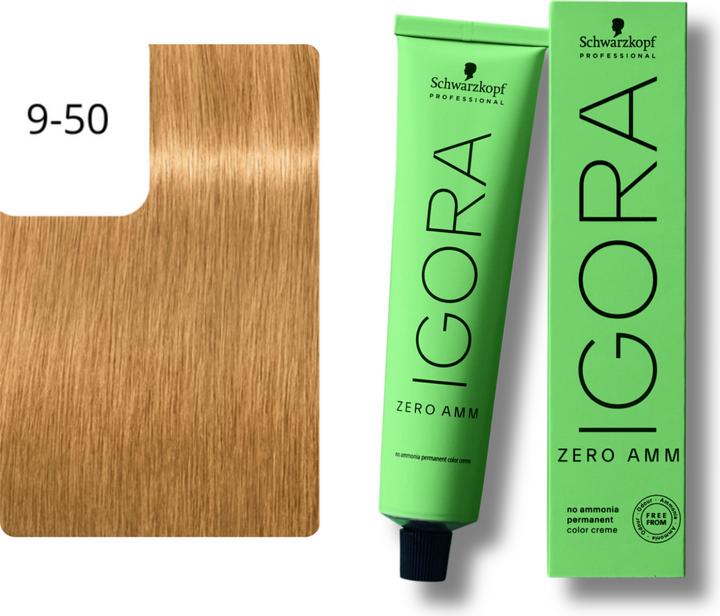 Actual product image Schwarzkopf Igora Zero AMM - 9-50 Extra Light Blonde Gold Natural (9-50 Extra Light Blonde Gold Natural)