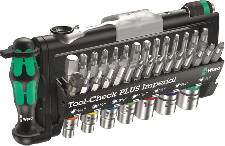 Wera Tool-Check PLUS Imperial (Kreuz Phillips PH M2, Innensechsrund TX M20, Innensechsrund TX M25, Kreuz Phillips PH M1, Innensechsrund TX M15, Innensechsrund TX M30, Kreuz Phillips PH M3, Innensechsrund TX M10, Innensechsrund TX M40)