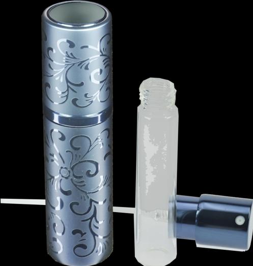 Image du produit Vaporisateur de poche, bleu, tête de vaporisation à visser, décor floral, pour 8 ml (8 ml)