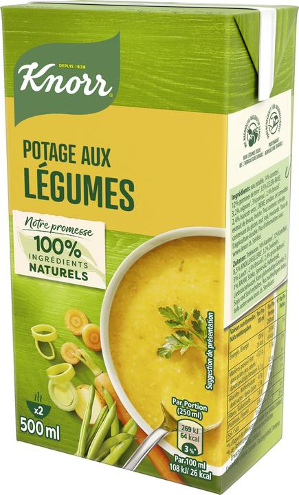 Produktbild Knorr Gemüsesuppe Kombiblock, Suppe mit Broccoli, Rüebli & Lauch, Fertiggericht zum Aufwärmen (500 ml)