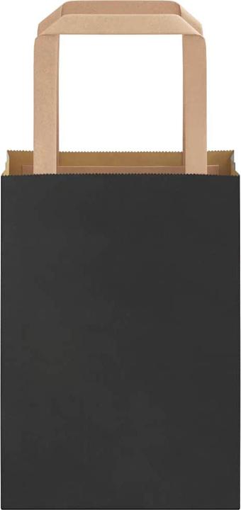 Produktbild VidaXL Kraftpapiertüten 50 Stk. mit Henkel Schwarz 15x8x21 cm Papiertüte (Geschenktüte, 50 x)