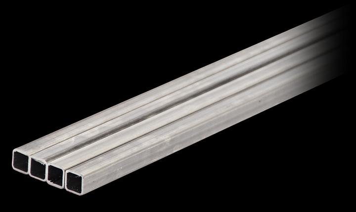 Brütsch-Rüegger Metals Tubo quadrato in acciaio, 16,00 x 16,00 x 2,00 mm (4 x 1,5 m)