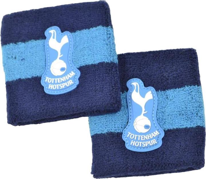 Actual product image Tottenham Hotspur FC Unisex Adult Crest Cotton Wristband (Pack of 2) (100% synthetic material)