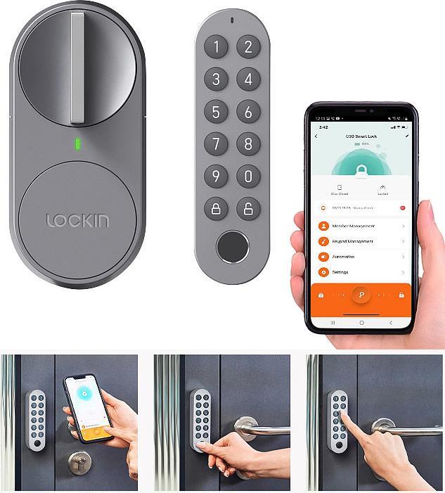 Actual product image VisorTech Door lock drive with PIN code, fingerprint sensor, Bluetooth, App (Smartphone)