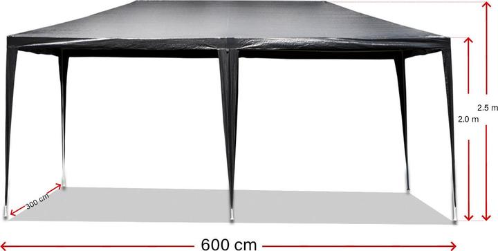 Actual product image Wiltec Pavilion 3x6m in grey with UV protection 50+ Garden pavilion Party tent Camping (600 cm, 300 cm)