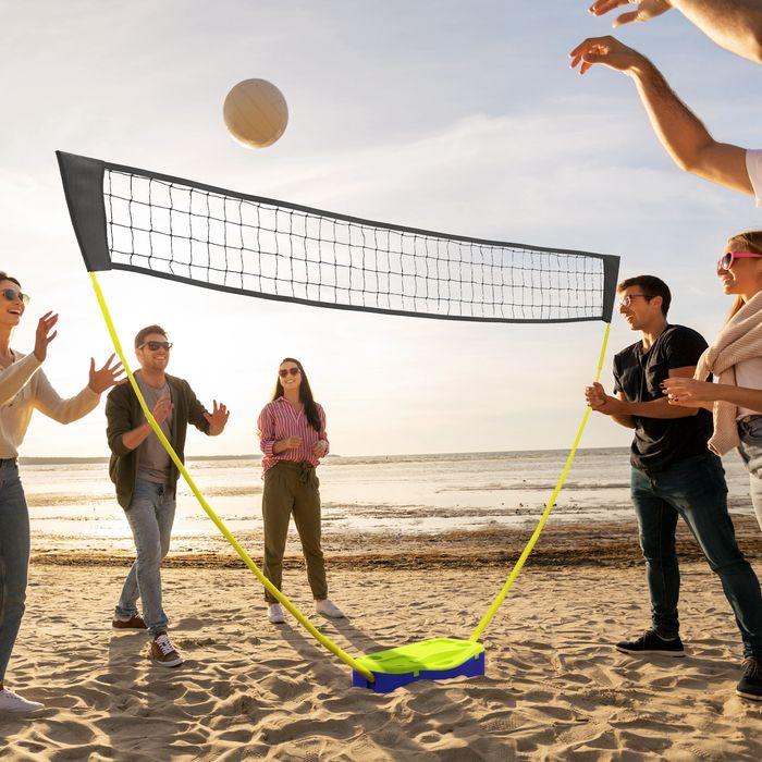 Actual product image Swisshandel24 Badminton net set Volleyball net set, 3-piece set, 400cmx22.4cmx155cm, black + blue + green