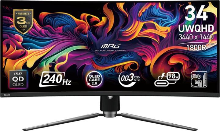 Image du produit MSI MPG 341CQPX QD-OLED (3440 x 1440 pixels, 34")