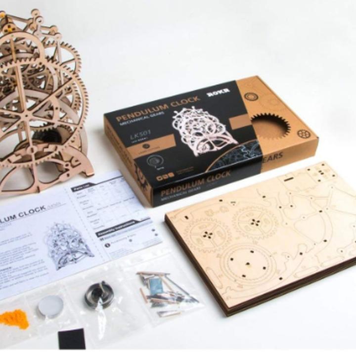 Actual product image Robotime Wooden clockwork kit (166 pieces)
