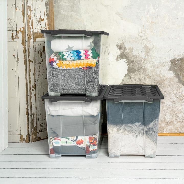 Immagine prodotto Rotho Set di 3 scatole da 65 l EVO SAFE (59 x 39,5 x 41 cm, 65 l)