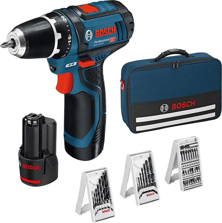 Produktbild Bosch Professional GSR 12V-15 inkl. 39-tlg. Set (Akkubetrieb)