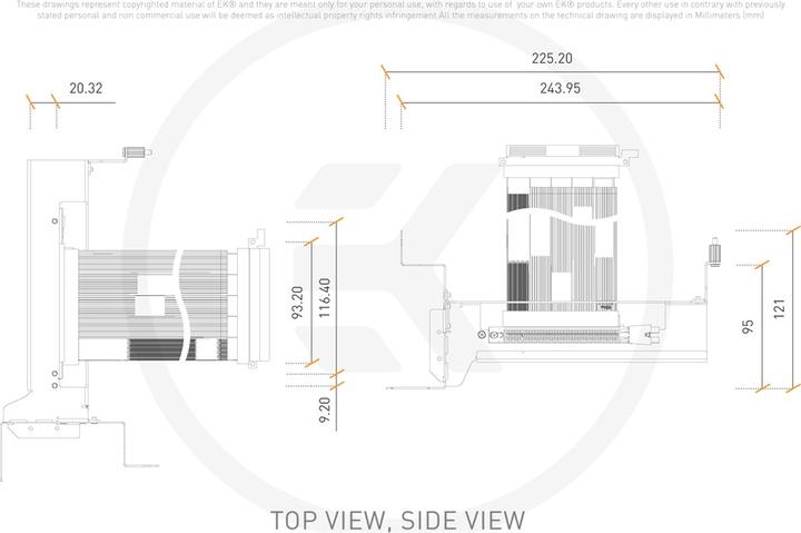 Actual product image EKWB EK-Loop Vertical Graphics Card Holder EVO, PCIe Riser Cable 4th Gen