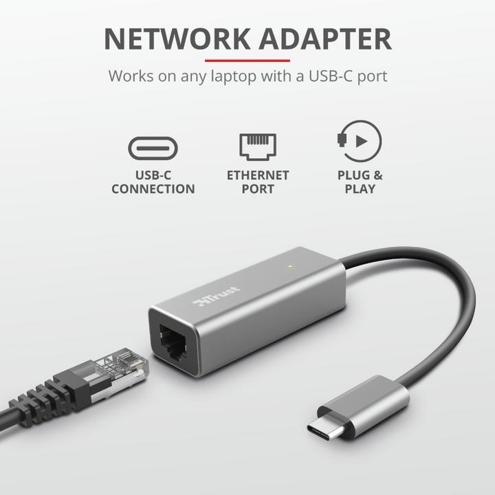 Actual product image Trust Dalyx Wired (USB-C 3.1 Gen 1, RJ45 (1x))