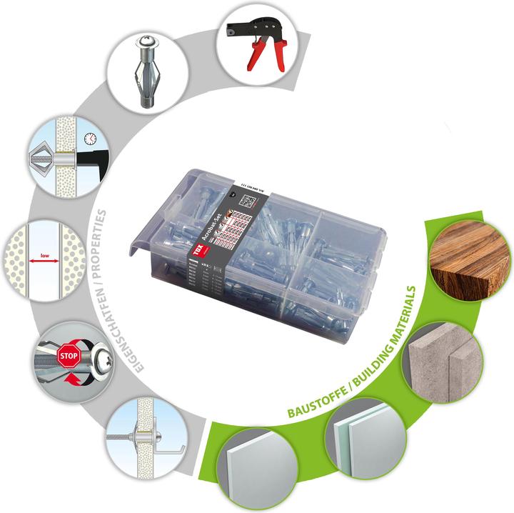 Image du produit Tox Jeu d'acrobates pour le bâtiment en métal de l'hôtel Hohlraumdübel (60 pcs)