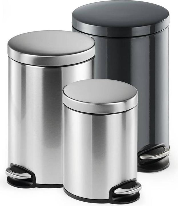 Actual product image Durable Pedal bin metal round, soft close (20 l)