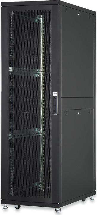 Digitus Serverschrank 48,3cm 19Zoll 42HE schwarz RAL9005 1970x600x1000mm perforierte Tuer inkl.28x Montag... (42 HE, 19 Zoll Rack)