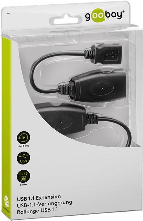 Image du produit Goobay USB Extension Ethernet 40,0m- Câble Convertisseur USB > RJ45 Extender de ligne (CAT5) (0.20 m, USB 1.1)