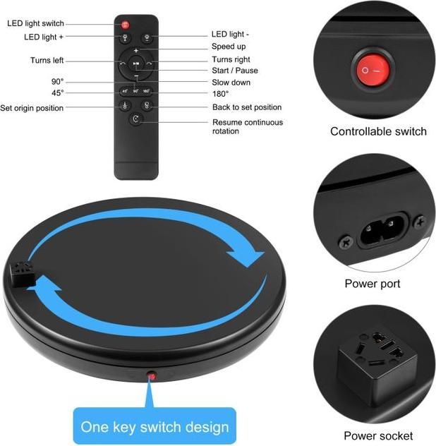 Image du produit Puluz Plateau tournant électrique 360° avec télécommande (Autres accessoires)