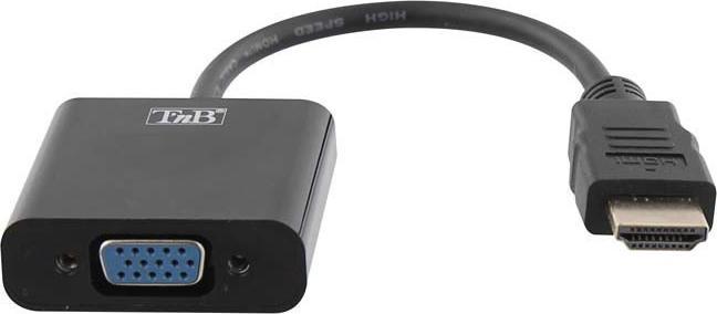 Actual product image T'nB Convertisseur HDMI mâle 1.2 vers VGA femelle (D-sub DE-15) 10cm (Noir) (HDMI, VGA, 10 cm)