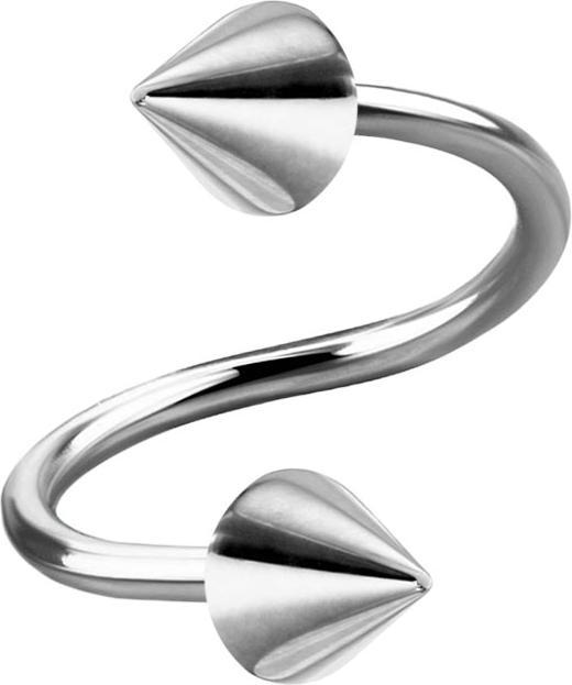 Produktbild Star Piercing Micro Spirale silber mit zwei Cones (ohne Messing, Chirurgenstahl 316L)