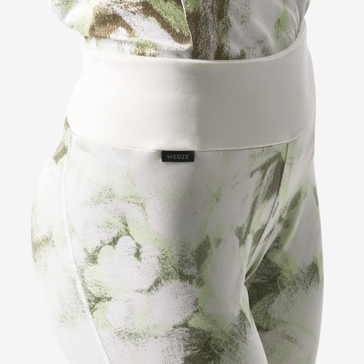 Produktbild Wedze Skiunterwäsche Funktionshose Damen - BL 500 Seamless grün/weiss mit Print (XS)