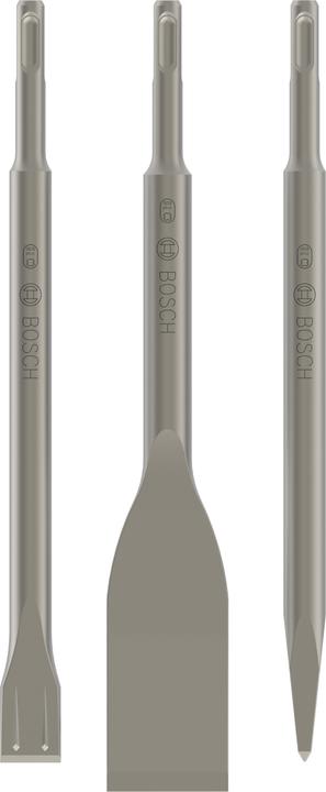 Bosch Professional Zubehör 3-tlg. Meisselset, SDS plus, 0/20/40 mm (250 mm)
