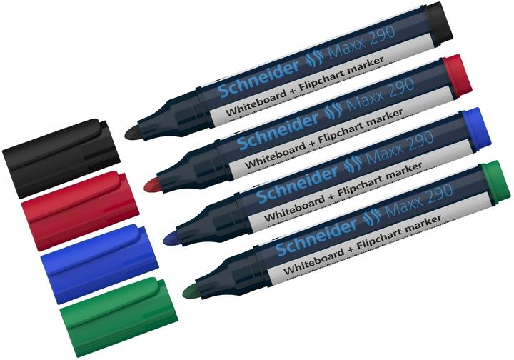 Produktbild Schneider Boardmarker Maxx 290 Set (Schwarz, Rot, Blau, Grün, 3 mm, 4 x)