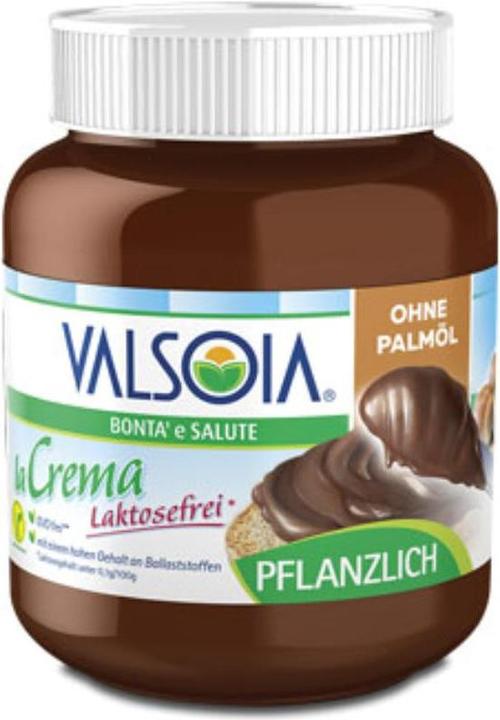 Produktbild Valsoia La Crema Schokoladen-Haselnuss-Creme Brotaufstrich ohne Palmöl (400 g)