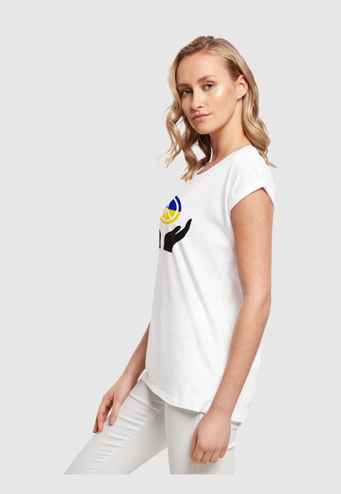 Actual product image Merchcode Ladies Peace - Hand Peace Extended Shoulder T-Shirt - 161437 (S)