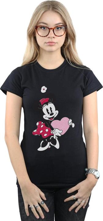 Actual product image Disney Womens/Ladies Minnie Mouse Love Heart Cotton T-Shirt (XXL)