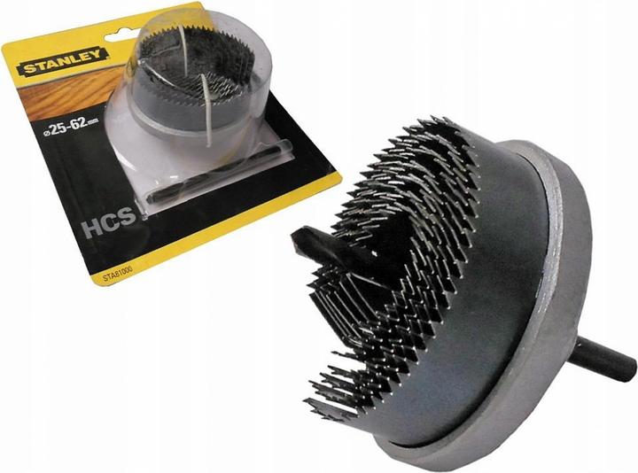 Actual product image Stanley 7 brocas de campana de acero al carbono para madera (25, 32, 38, 45, 50, 56, 62 mm)