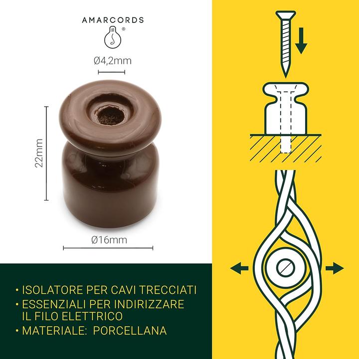 Image du produit Amarcords Porzellan-Isolatoren für Textilkabel